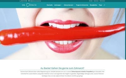 Zahnarzt homepage Design